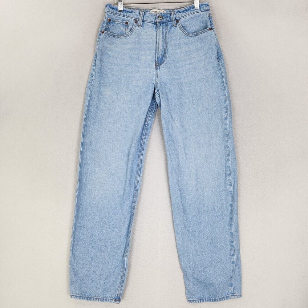 Abercrombie Fitch Jeans Womens 8 Blue The Taper Jean High Rise Light Wash Denim